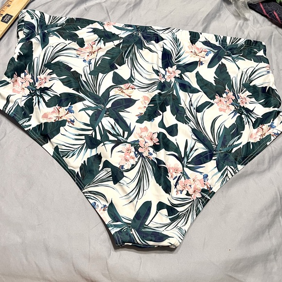 NWOT Yonique HIGH WAIST tummy control crisscross sides bikini bottom 24W - Picture 8 of 13